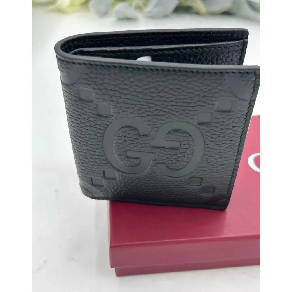 Men's Gucci jumbo GG Leather bifold wallet made in Italy
